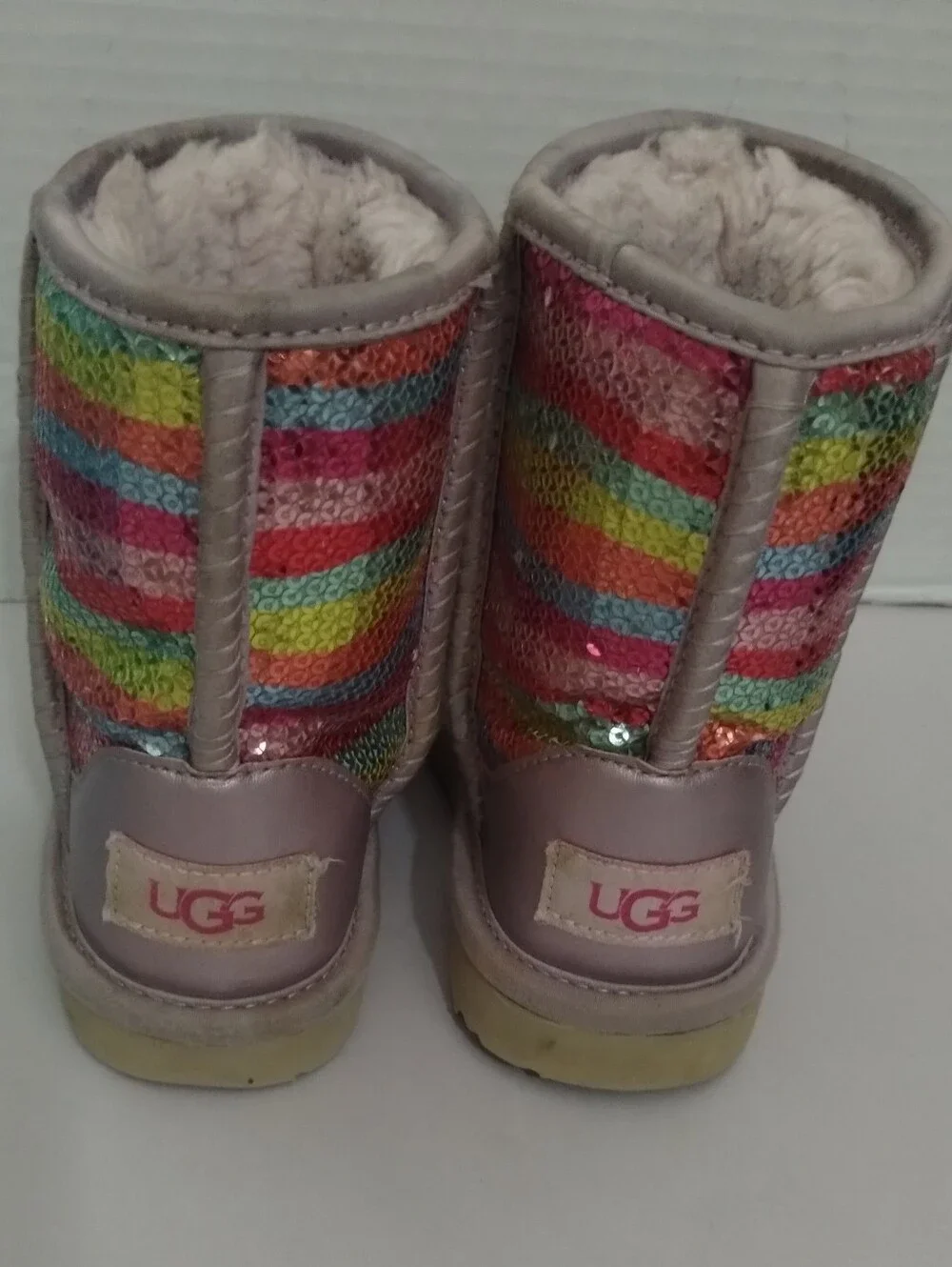 UGG Girl's Mural Rainbow Sequin Ankle Boots